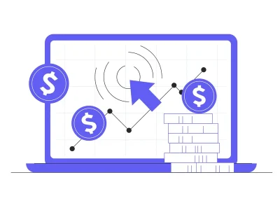 Revenue growth chart showing AI chatbot ROI measurement on laptop